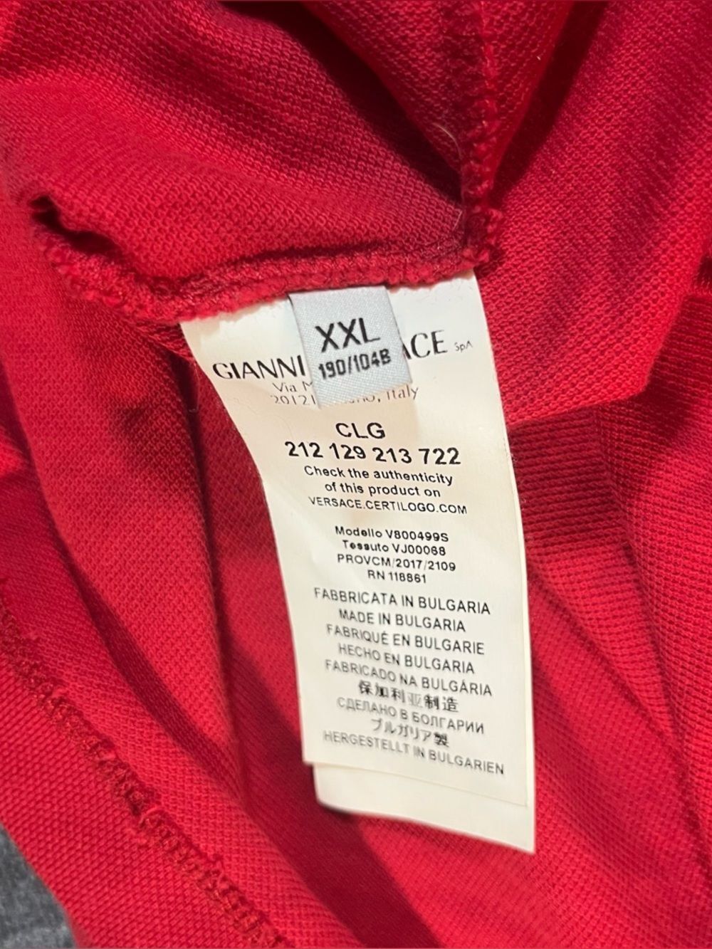 Versace collection red Medusa Mens Polo size XXL - Picture 9 of 10